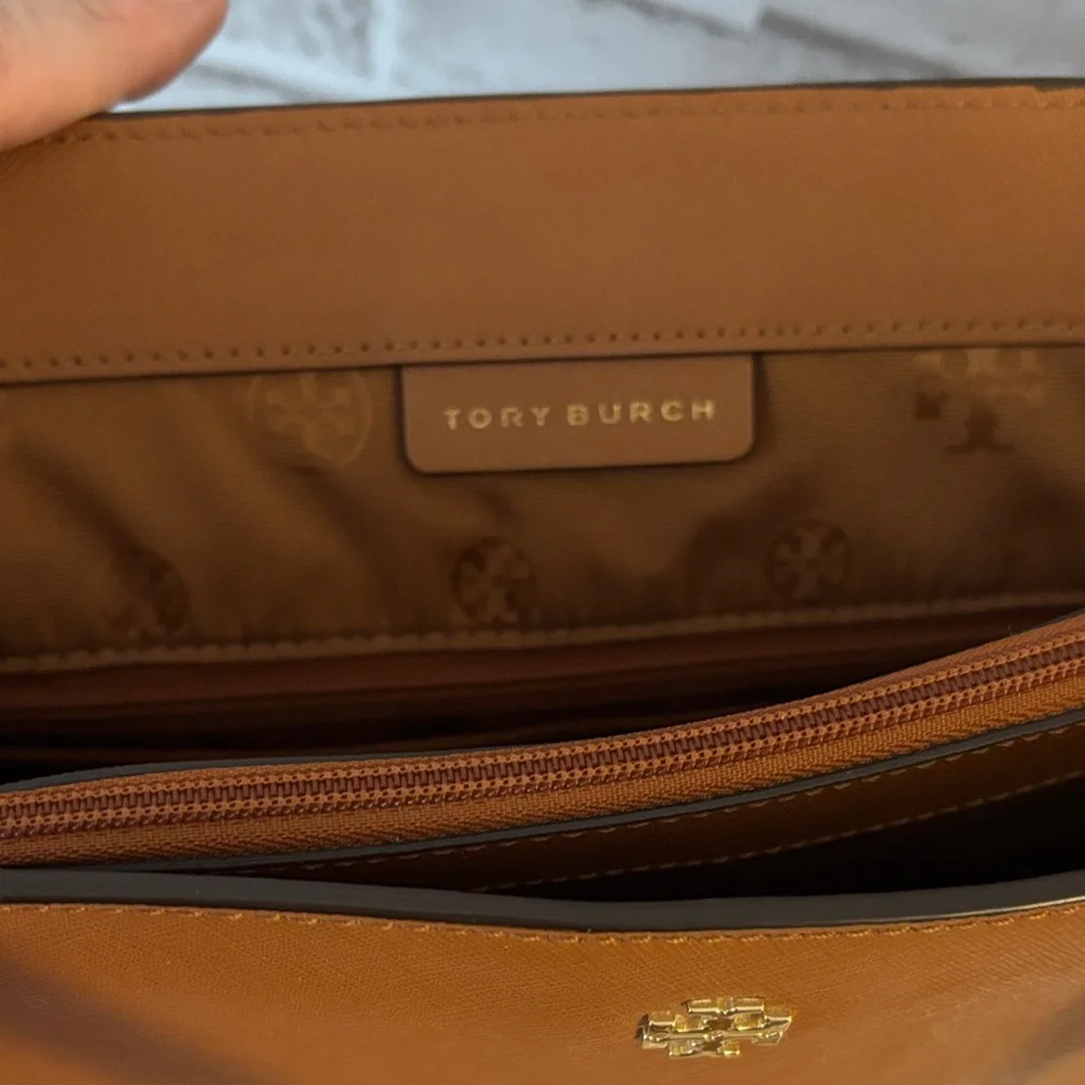 Tory Burch Tan Leather Tote with Laptop Pocket - Picture 9 of 14